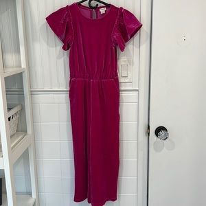 Crewcuts Pink Velvet Jumpsuit